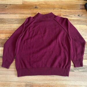 Y2K JEANNE PIERRE Rich Burgundy Knit Mock Turtleneck Sweater 1X Grandpacore